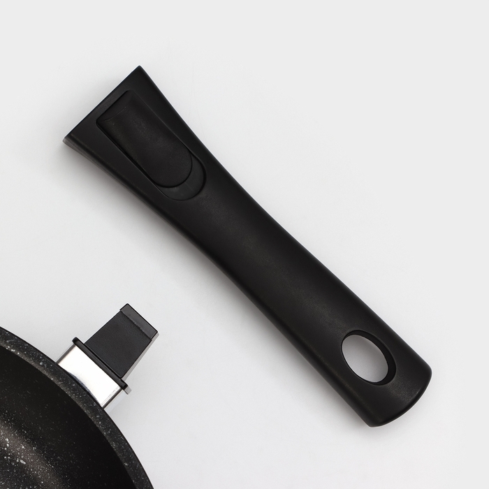 Сковорода, d=26 см, съёмная ручка, антипригарное покрытие, цвет тёмный мрамор Сковорода, d=26 см, съёмная ручка, антипригарное покрытие, цвет тёмный мрамор