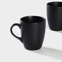 Кружка фарфоровая Magistro Carbon, 380 мл, цвет чёрный Кружка фарфоровая Magistro Carbon, 380 мл, цвет чёрный