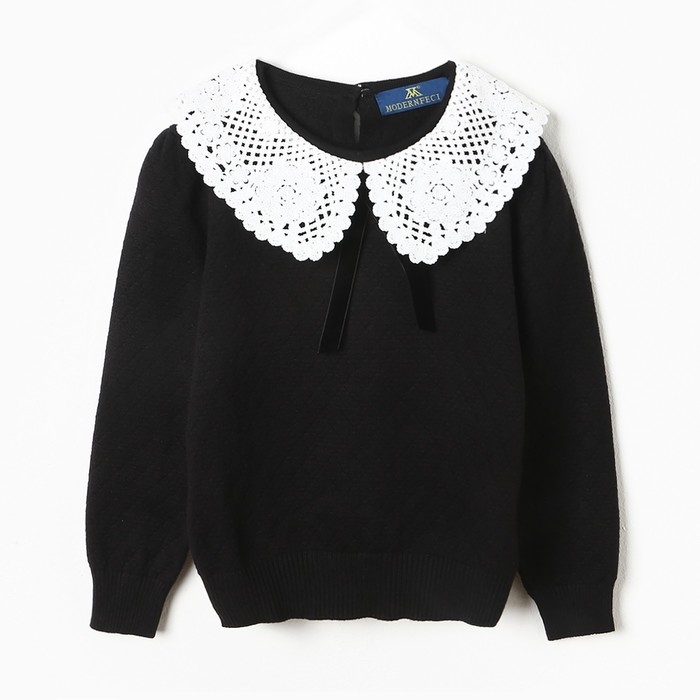 Джемпер школьный для девочки, цвет черный, рост 140 см