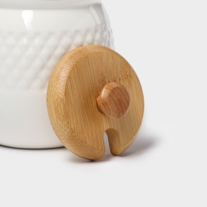 Набор кофейный фарфоровый на бамбуковой подставке BellaTenero, 15 предметов: чайник 850 мл, 6 кружек 70 мл, сахарница с ложкой 300 мл, молочник 250 мл, 6 блюдец, цвет белый