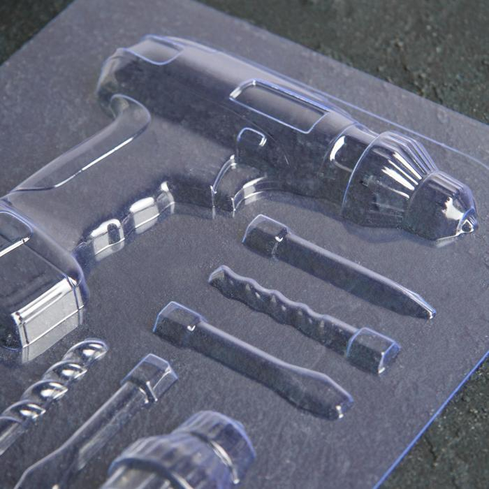 Форма для шоколада и конфет пластиковая &laquo;Шуруповерт&raquo;, цвет прозрачный