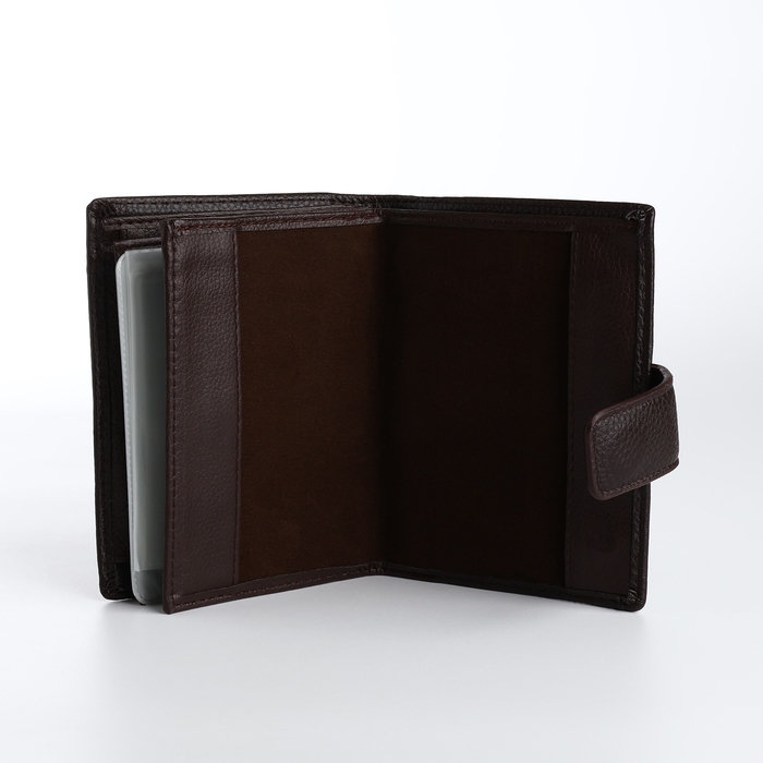 Портмоне мужское на магните 3 в 1, отдел для автодокументов, паспорта, цвет коричневый Портмоне мужское на магните 3 в 1, отдел для автодокументов, паспорта, цвет коричневый