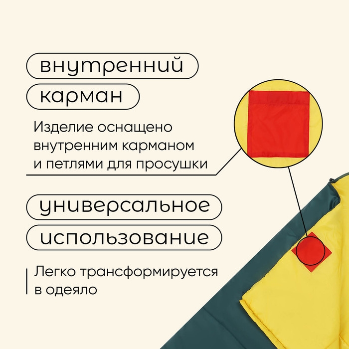 Спальный мешок maclay camping comfort cold, одеяло, 4 слоя, левый, 185х90 см, -10/+5&deg;С