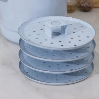 Мантоварка эмалированная, 12 л, без деколи, 4 вставки, цвет голубой