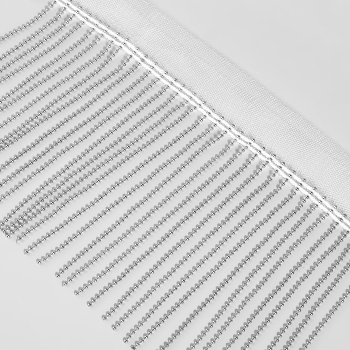 Тесьма металлизированная &laquo;Бахрома&raquo;, 10 см, 4,5 &plusmn; 0,5 м, цвет белый