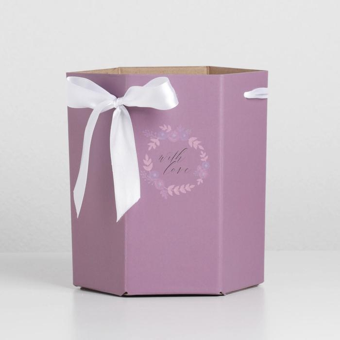 Коробка подарочная складная шестигранник «Сумеречная лаванда», 17 х 14,8 х 19,5 см Коробка подарочная складная шестигранник «Сумеречная лаванда», 17 х 14,8 х 19,5 см