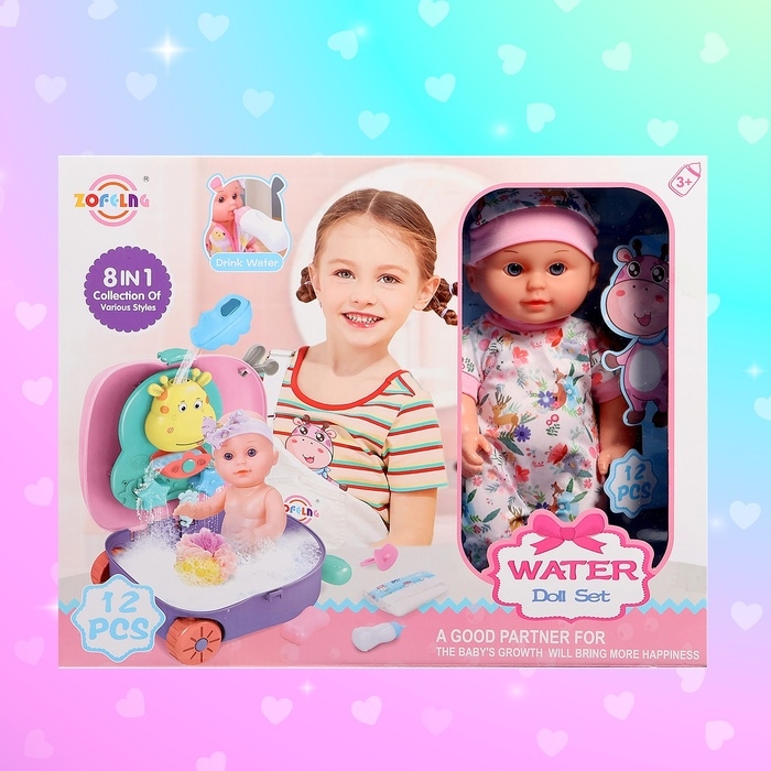 Пупс &laquo;Купание&raquo; с набором аксессуаров, МИКС