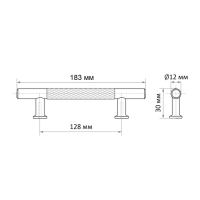 Ручка-рейлинг CAPPIO PIMPLY, d=12 мм, м/о 128 мм, цвет чёрный