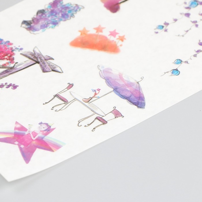 Наклейка бумага Наклейка бумага "Летняя улочка" набор 6 листов 18,6х10 см