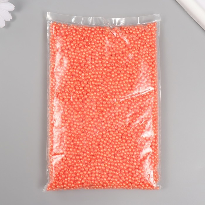 Набор бусин "Жемчуг" d 4 мм, 250 гр, морковный