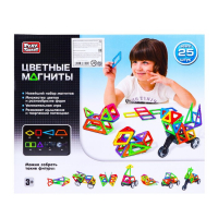 Конструктор магнитный &laquo;Цветные магниты&raquo;, 25 деталей