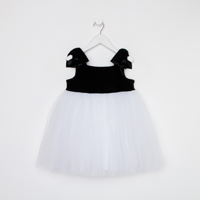 Платье нарядное детское KAFTAN, р. 34 (122-128 см), черный/белый