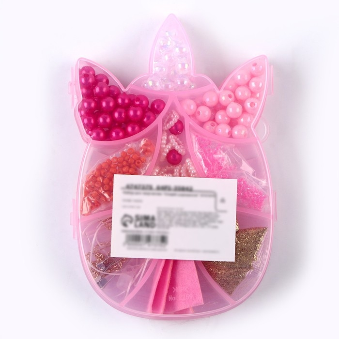 Набор бусин для украшения &laquo;Единорожка&raquo;, с леской, с цепочкой, с декоративными элементами, 4+