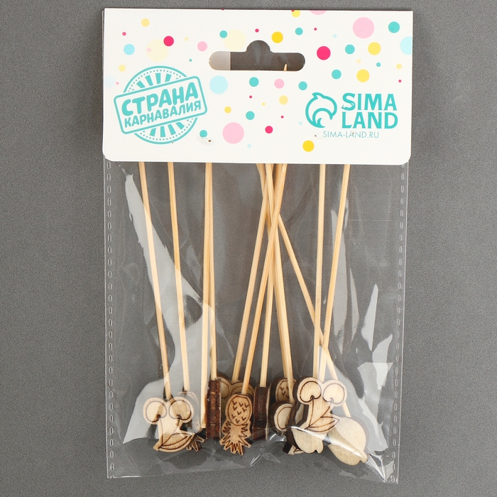 Шпажки деревянные &laquo;Фрукты&raquo;, 11 см, набор 12 шт.