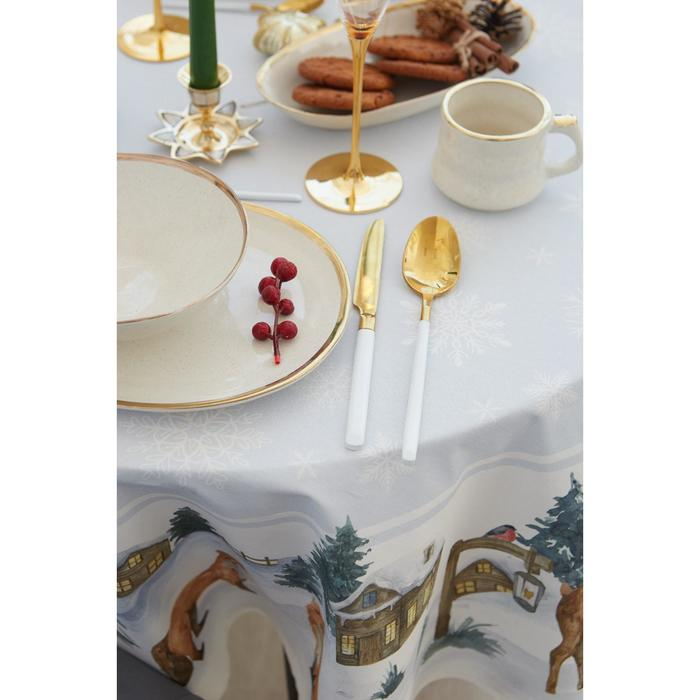 Скатерть Этель "Forest animals" d=150см +/-3см с ГМВО, 100%хл, саржа 190 гр/м2