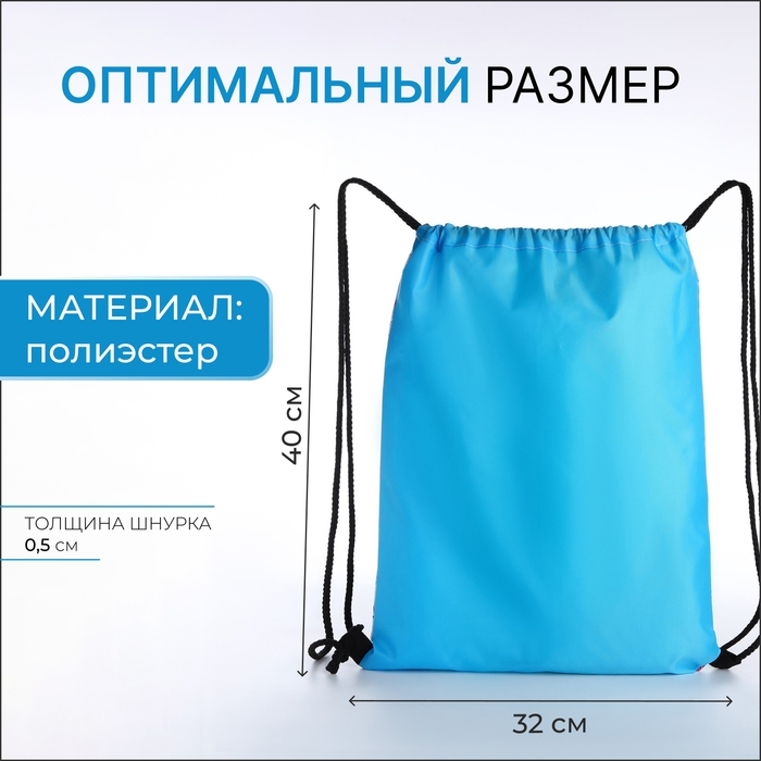 Мешок для обуви, отдел на шнурке, цвет голубой, &laquo;Ламы&raquo;