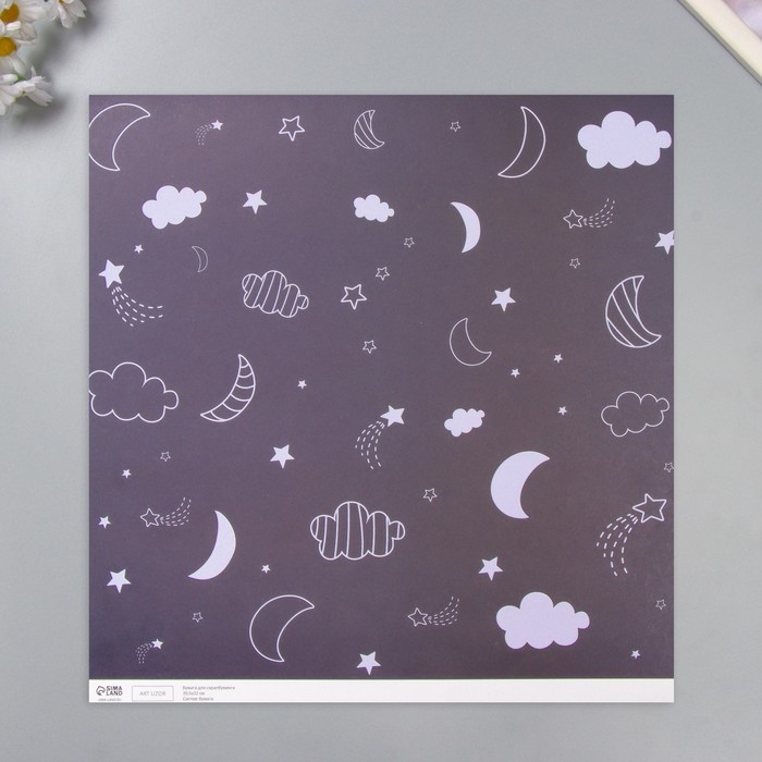 Бумага для скрапбукинга "Магия ночного неба" плотность 180 гр набор 5 шт 30,5х32 см