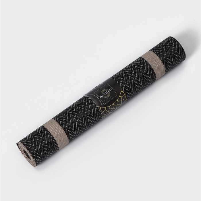 Дорожка на стол Magistro &laquo;Рона&raquo;, 30&times;150 см, цвет чёрный