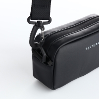 Сумка женская на молнии, TEXTURA, маленький размер, длинный ремень, цвет чёрный