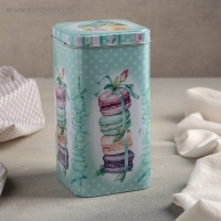 Банка с крышкой для сыпучих продуктов &laquo;Десерт мятный&raquo;, 1,4 л, 9&times;17 см, прямоугольная, цвет бирюзовый