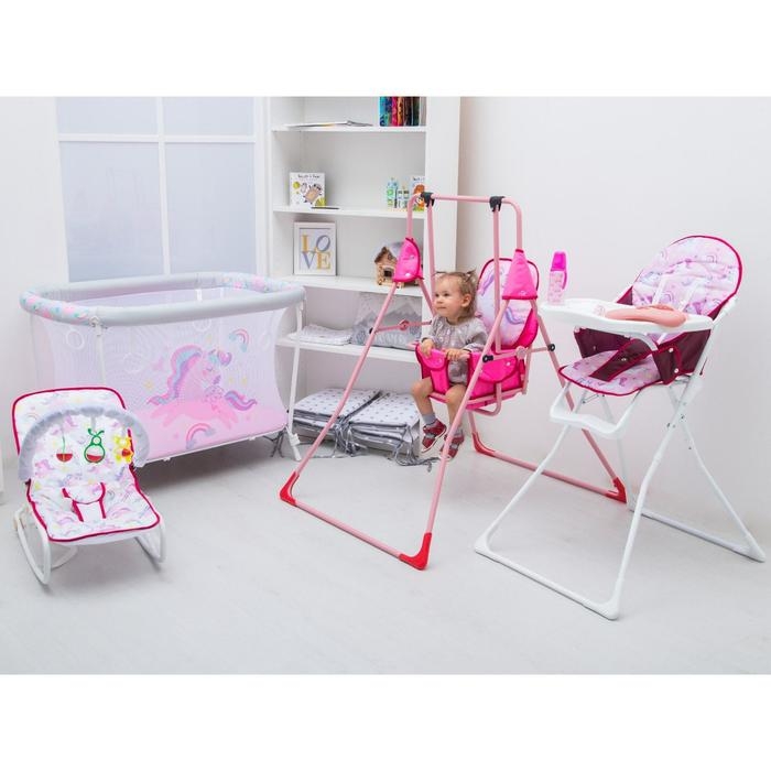 Шезлонг - качалка для новорождённых &laquo;Волшебная пони&raquo;, игровая дуга, игрушки МИКС