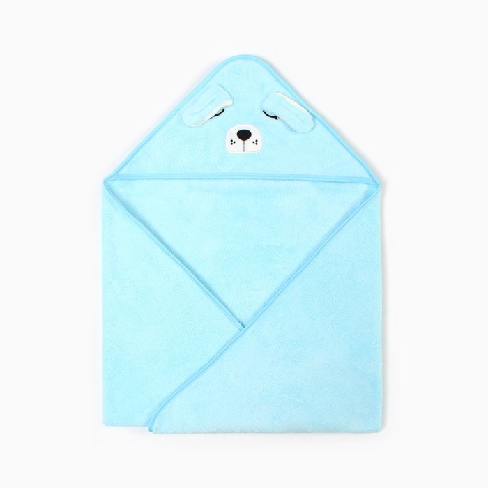 Полотенце-уголок LoveLife "Дружок", цв. голубой, 80х80 см, 100% пэ, микрофибра 280 г/м2