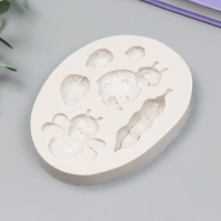 Молд силикон "Букашки" 6 предметов 10х7,5х1,5 см Молд силикон "Букашки" 6 предметов 10х7,5х1,5 см