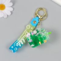 Брелок пластик с карабином, ремешком "Панда в лимонаде" водный с декором 4х4х6 см Брелок пластик с карабином, ремешком "Панда в лимонаде" водный с декором 4х4х6 см