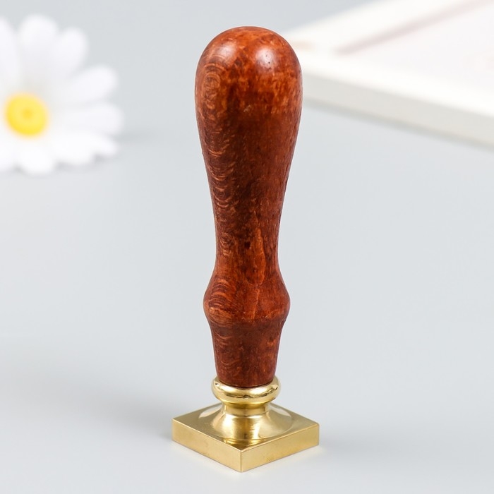 Печать для сургуча с деревянной ручкой "Цветочный орнамент" 9х2,2х2,2 см