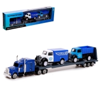 Грузовик металлический &laquo;Полиция&raquo;, инерционный, с 2 машинками