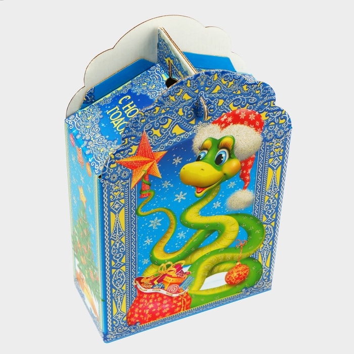 Новый год. Подарочная коробка новогодняя Фигурная Новый год. Подарочная коробка новогодняя Фигурная "Визит" 16,8 х 7 х 25 см.