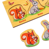 Рамка - вкладыш «Учим лесных животных», 5 элементов Рамка - вкладыш «Учим лесных животных», 5 элементов