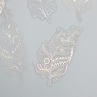 Наклейки для творчества "Голография. Перья" d=10 см набор 10 шт 0,2х14х11 см Наклейки для творчества "Голография. Перья" d=10 см набор 10 шт 0,2х14х11 см