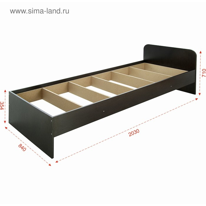 Кровать 800 2030х840х710 Венге темный Кровать 800 2030х840х710 Венге темный