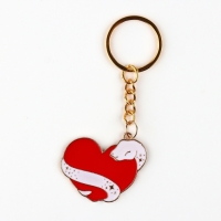 Брелок новогодний, для ключей, металлический &laquo;Змея с сердцем&raquo; 3,5 х 8,5 см см