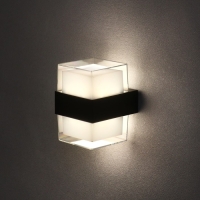 Светильник фасадный «Гранд двойной», FSD-057, 10 Вт, 4000К, IP65, 220 В, пластик, черный Светильник фасадный «Гранд двойной», FSD-057, 10 Вт, 4000К, IP65, 220 В, пластик, черный