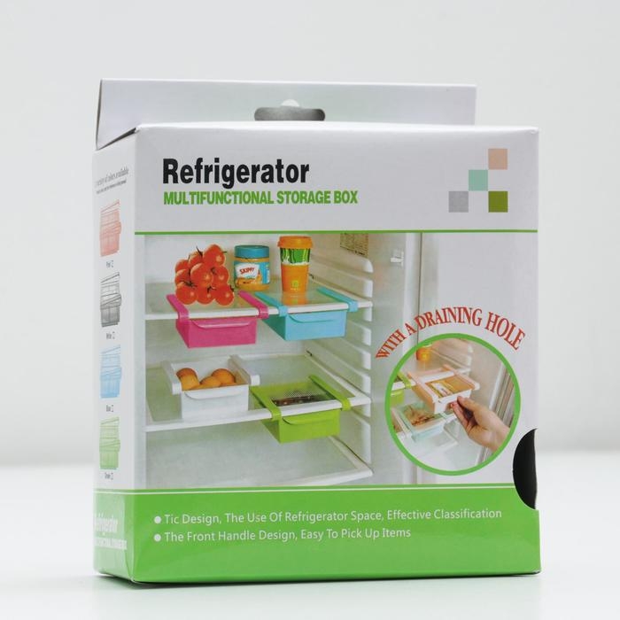 Полка подвесная в холодильник, 16×15,5×7 см, цвет МИКС Полка подвесная в холодильник, 16×15,5×7 см, цвет МИКС