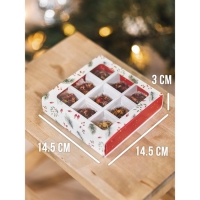 Коробка под 9 конфет с ячейками «Загадай желание» 14,5 х 14,5 х 3,5 см, Новый год Коробка под 9 конфет с ячейками «Загадай желание» 14,5 х 14,5 х 3,5 см, Новый год
