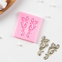 Молд Доляна &laquo;Лепнина&raquo;, силикон, 5&times;5,5 см, цвет розовый