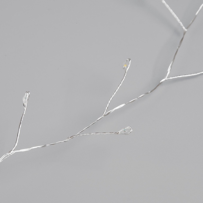 Гирлянда «Мишура» 20 м роса, IP44, серебристая нить, 600 LED, 8 режимов, свечение тёплое белое, 18 В Гирлянда «Мишура» 20 м роса, IP44, серебристая нить, 600 LED, 8 режимов, свечение тёплое белое, 18 В