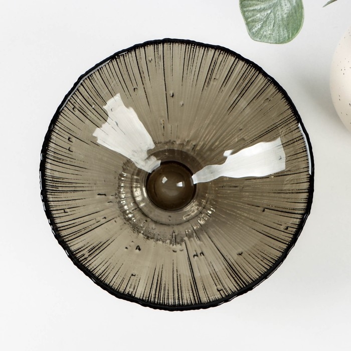 Ваза стеклянная для фруктов &laquo;Фейерверк&raquo;, 350 мл, 15&times;7,5 см, цвет серый