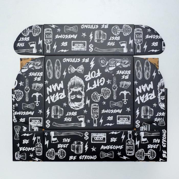 Коробка подарочная двухсторонняя складная, упаковка, &laquo;Брутальному мужчине&raquo;, 27 х 21 х 9 см