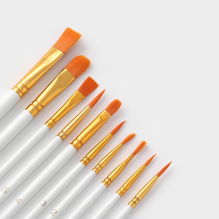 Набор кондитерских кисточек для декорирования Доляна &laquo;Ларсон&raquo;, 10 шт, цвет белый