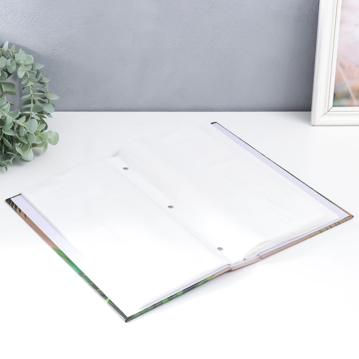 Фотоальбом на 300 фото 10х15 см "Тропические листья" крафт 33,5х17,5х5 см