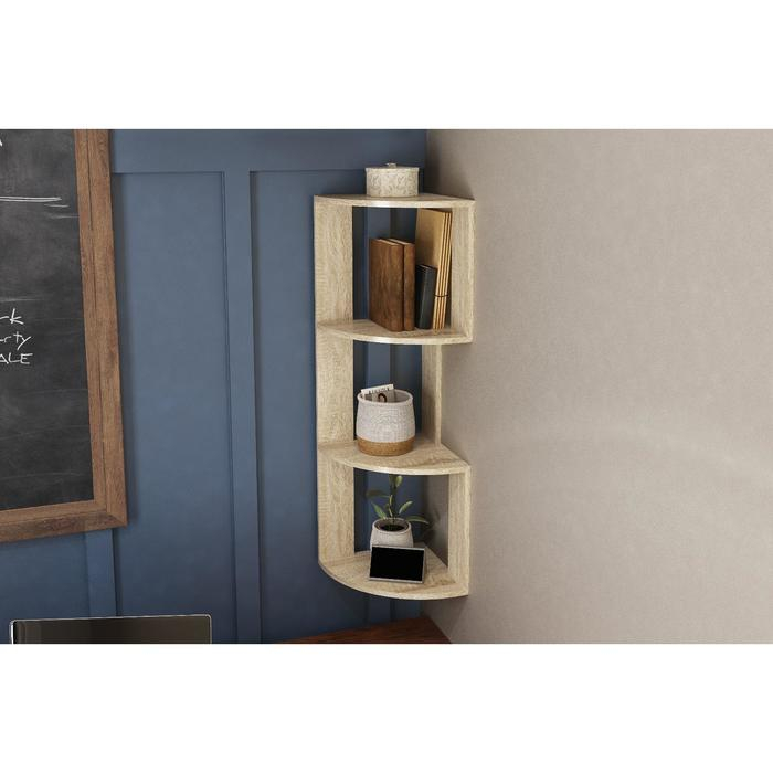 Полка угловая настольная и навесная Лео №4, 250х250х820, Дуб сонома Полка угловая настольная и навесная Лео №4, 250х250х820, Дуб сонома
