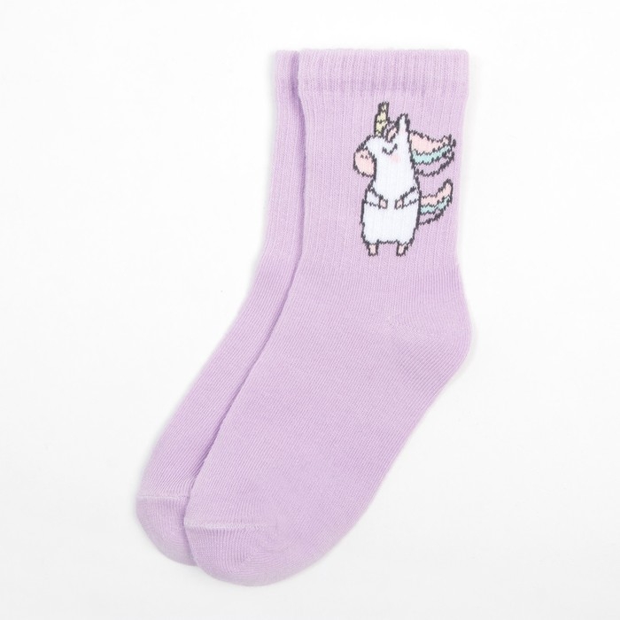 Носки детские KAFTAN «Единорог», размер 18-20, цвет лиловый Носки детские KAFTAN «Единорог», размер 18-20, цвет лиловый