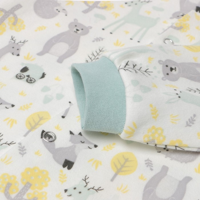 Комбинезон детский, цвет молочный/звери, рост 80 см