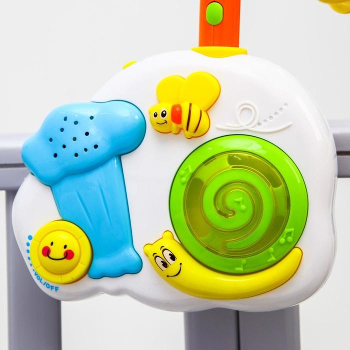 Мобиль музыкальный на кроватку &laquo;Зверята&raquo; с ночником, работает от батареек