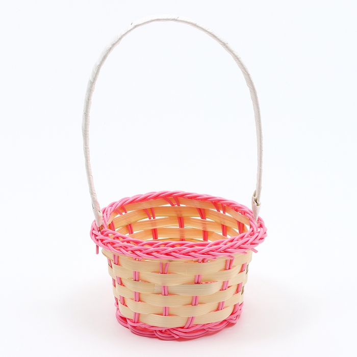 Корзина плетеная, розовая, 20 × 8 см Корзина плетеная, розовая, 20 × 8 см