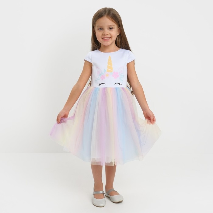 Платье детское "Единорог" KAFTAN, р. 34 (122-128 см)